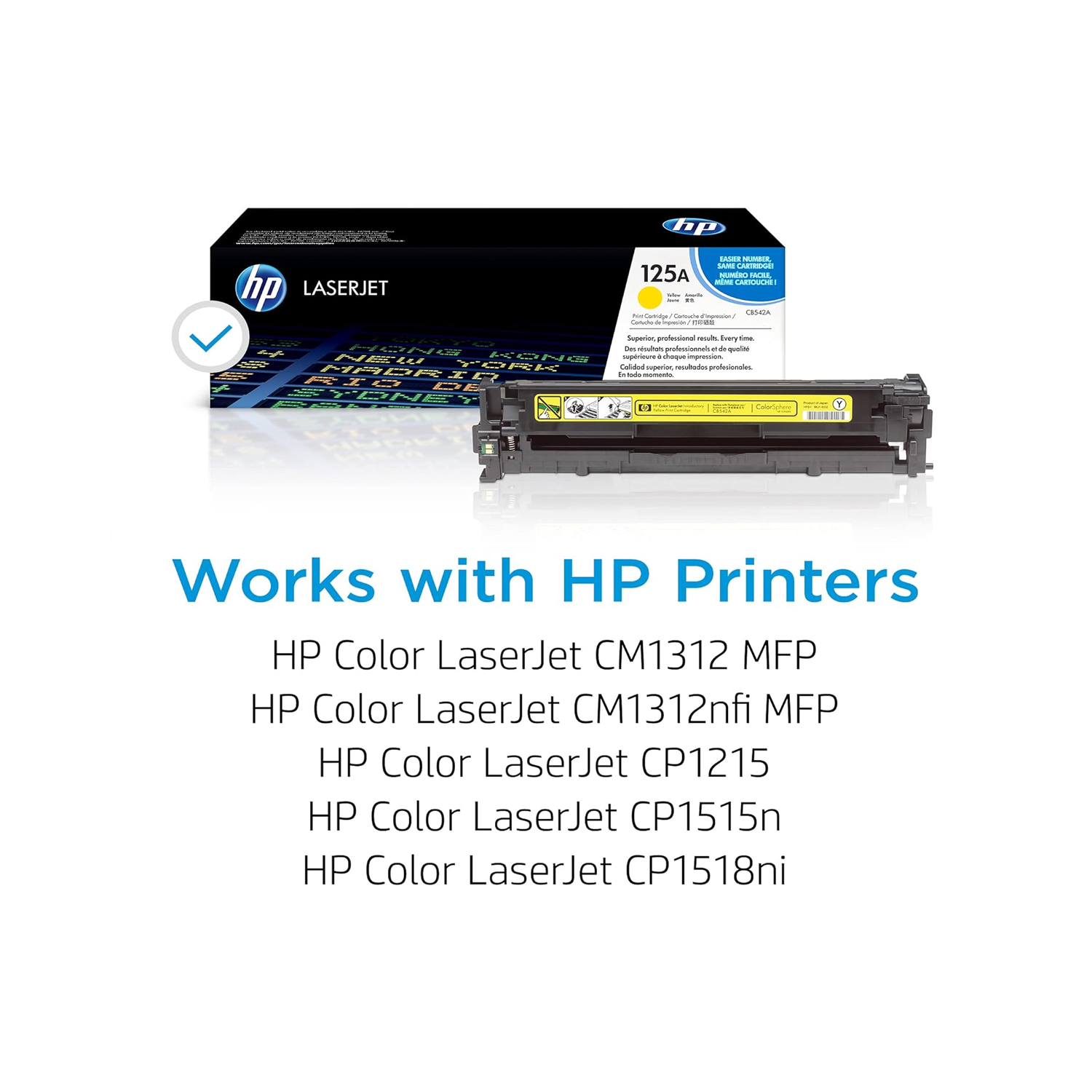 HP 125A Yellow LaserJet Toner Cartridge | CB542A — image 3