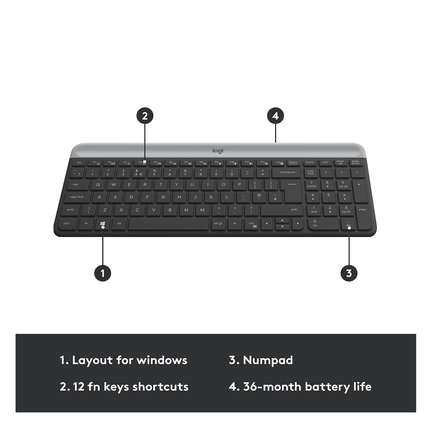 Logitech MK470 Wireless Keyboard and Mouse Slim Combo — image 3