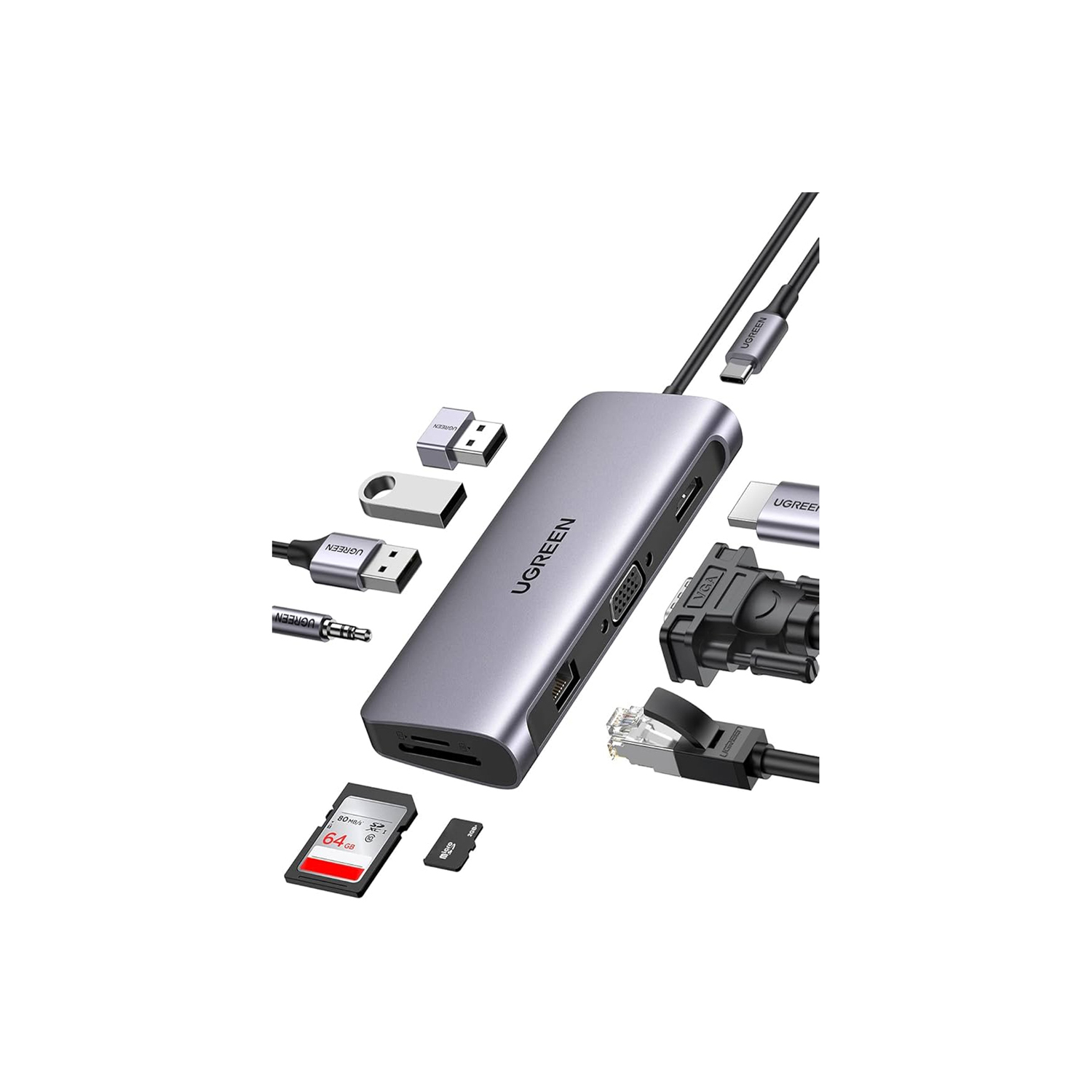 UGREEN USB-C 10 IN 1 Multifunctional Adapter CM179 — image 1
