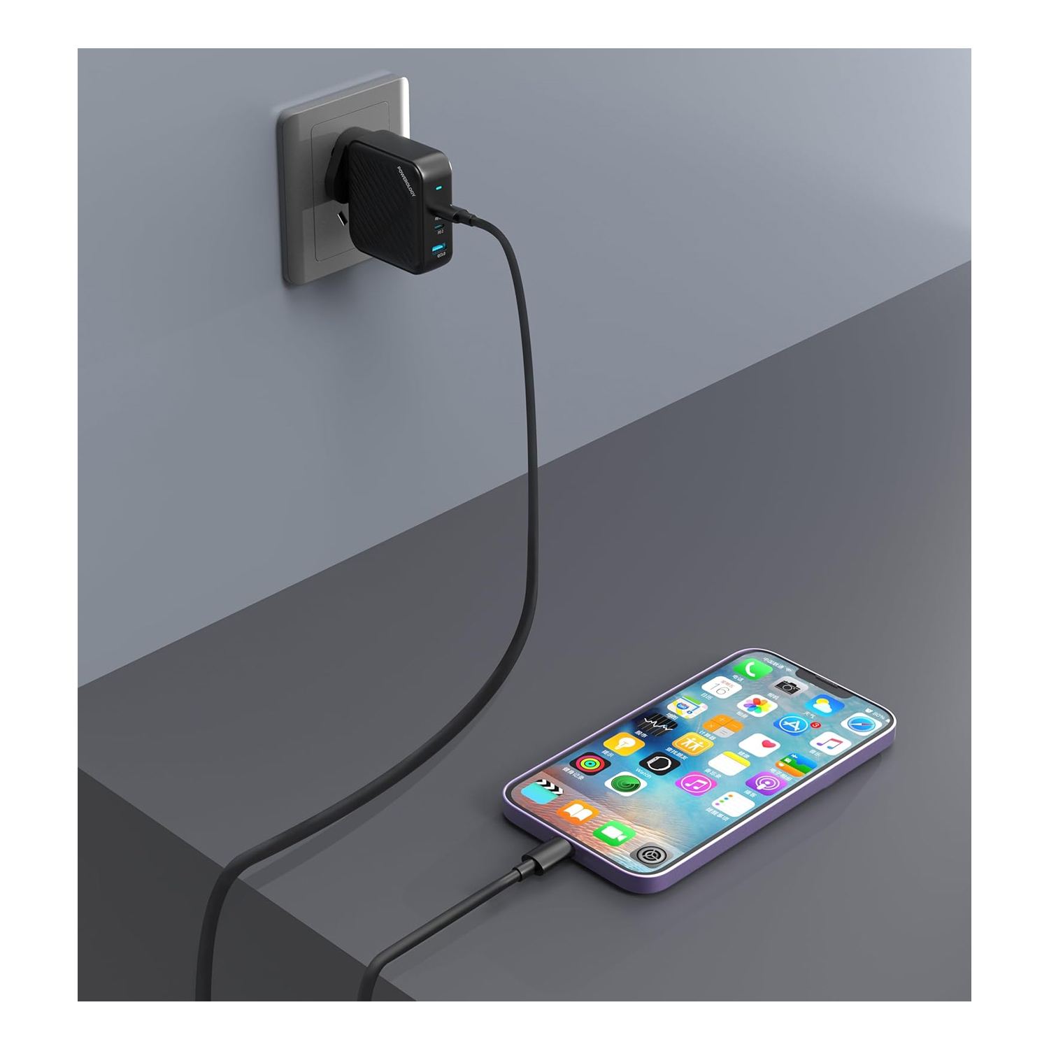 Powerology 140W PD QC 2XUSB - C 1 X USB A Gan Charger — image 3