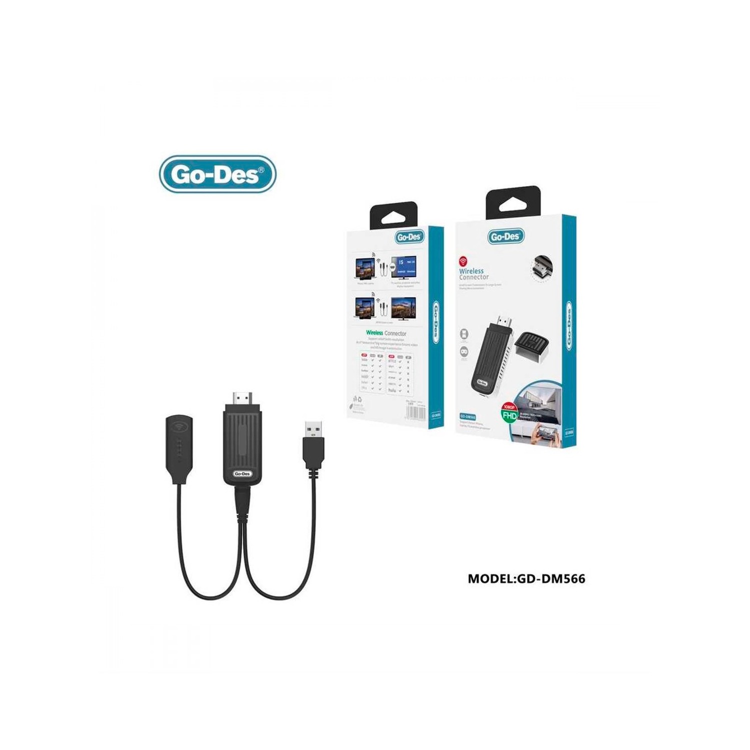 Go Des GD DM566 Wireless Connector 1080P / 60Hz Resolution — image 2