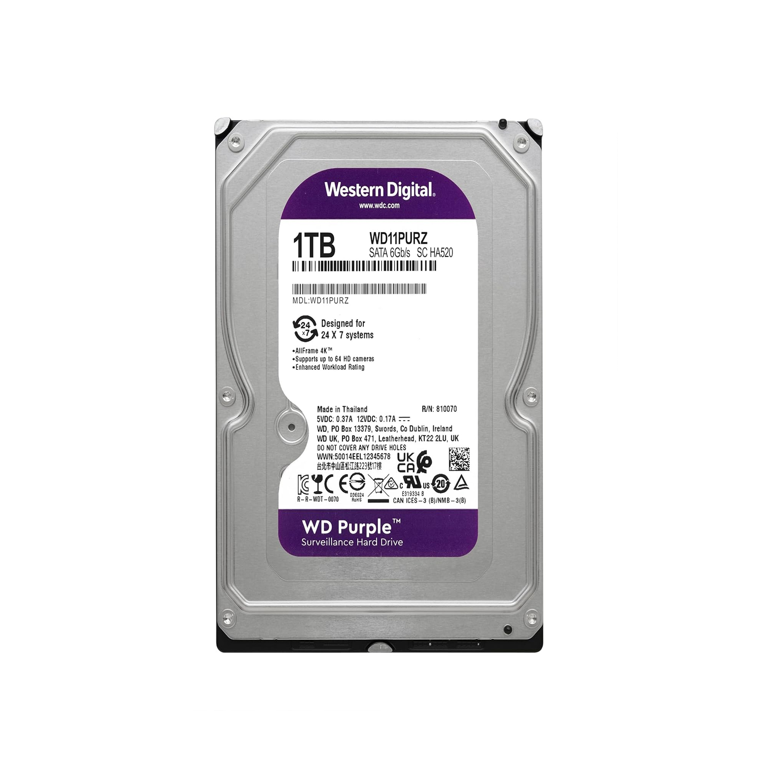 WD 1TB Purple 64MB SATA 6Gb/s — image 3