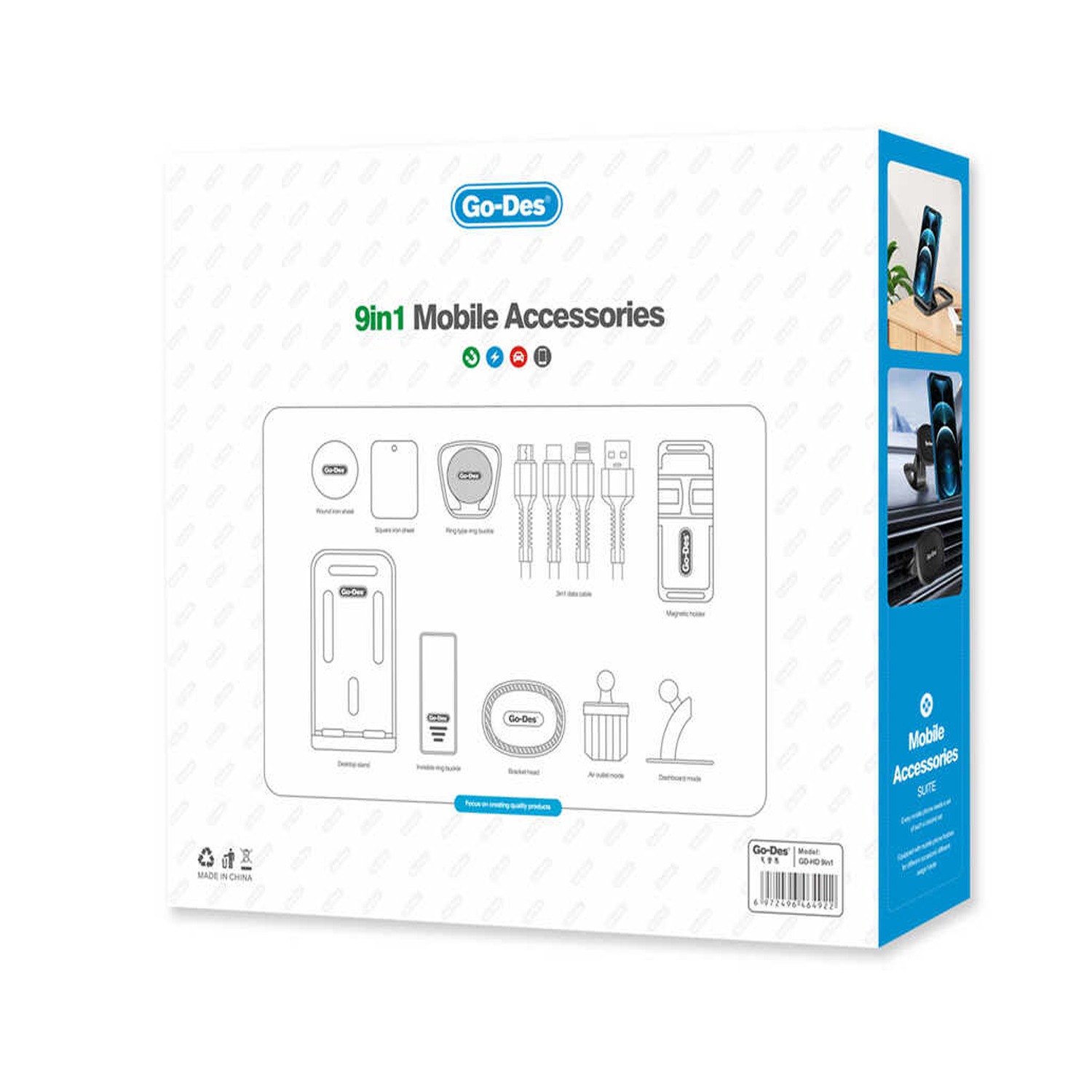 Go Des 9 In 1 Mobile Acessories Car Holder Set — image 3