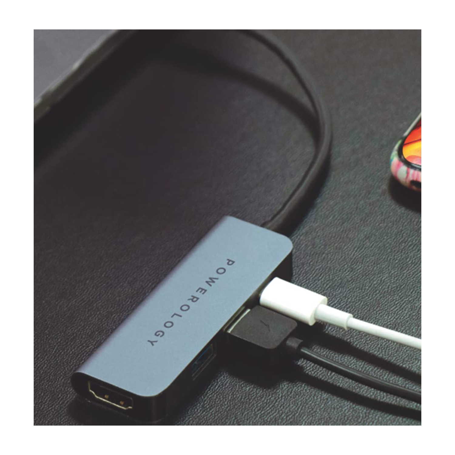 Powerology Braided Type-C To HDMI Short Cable 4k 60hz UHD & HDR Video USB-C To Hdmi Cable Adapter — image 3