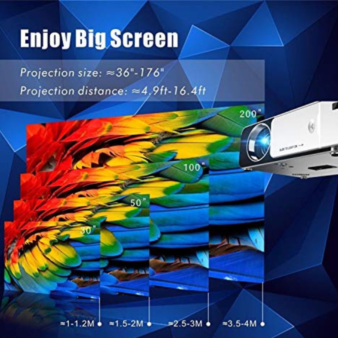 Borrego T6 Smart WIFI Full HD Projector 1080p 200ANSI LCD Projector USB VGA HDMI for Cinema LED Projector — image 2