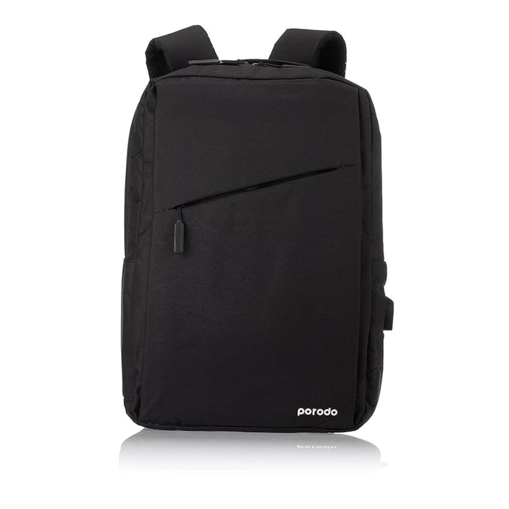 Porodo Laptop Backpack Nylon Fabric Black (15.6″) — image 1