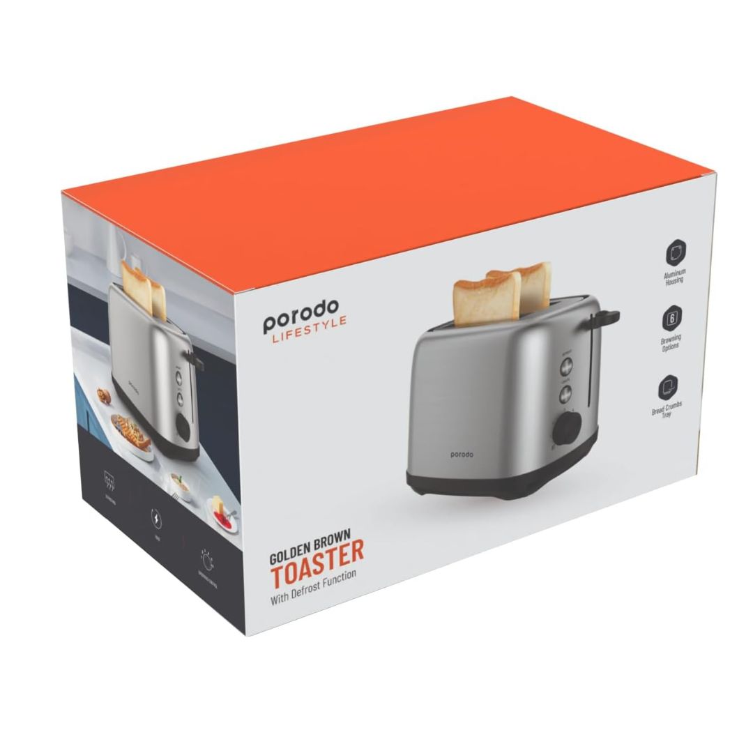 Porodo LifeStyle Golden Brown Toaster with Defrost Function 750W PD LSTST BK — image 3