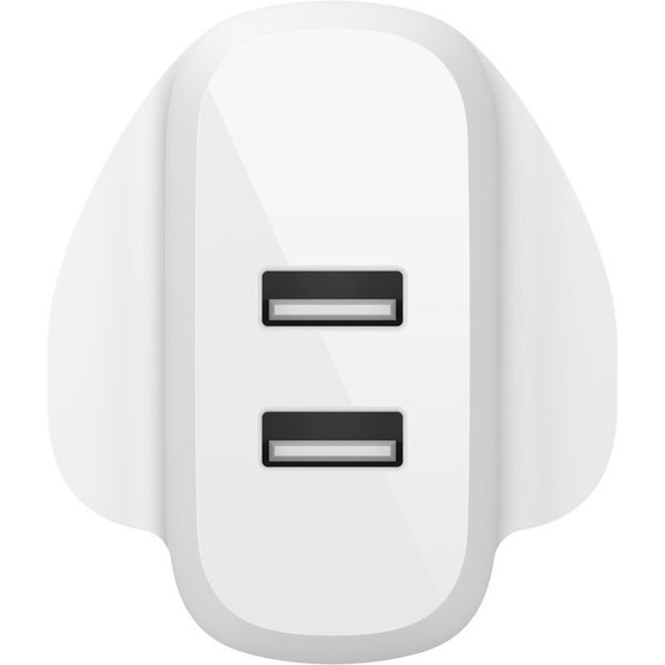 Belkin Boost Charge Dual USB A Wall Charger 24W + USB A To USB C 1M Cable White — image 2