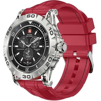 Swiss Military DOM 2 Silver Frame Red Silicon Strap Smart Watch — image 1