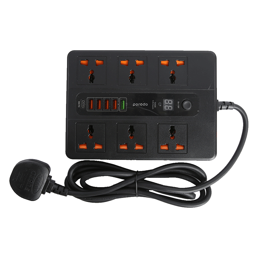 Porodo 5 USB 6 AC Output 1 USB C PD Power Extension Multi plug — image 1