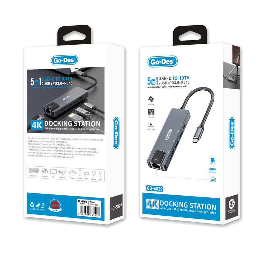 Go Des GD-6829 Type-c to HDTV 5 in 1 Converter Adapter — image 3