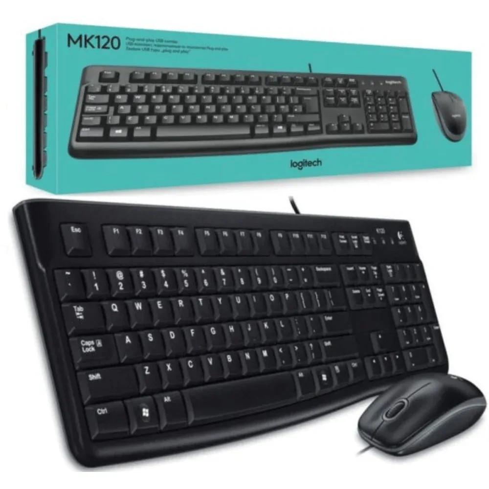 Logitech MK120 Wired USB Combo Keyboard and Mouse — image 1