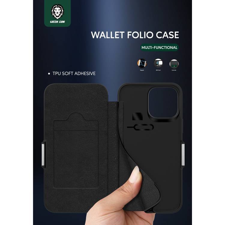 Green Wallet Folio Leather Case iPhone 13 Pro Max 6.7" — image 2