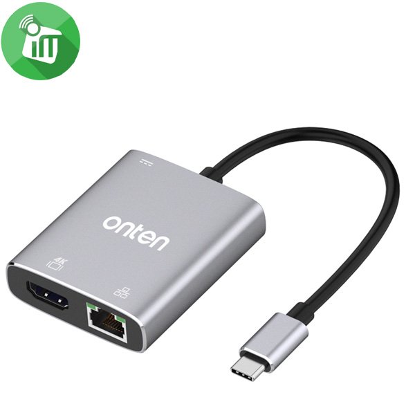 Onten USB-C Hub Adapter with HDMI, Gigabit Ethernet & PD Charging — image 2
