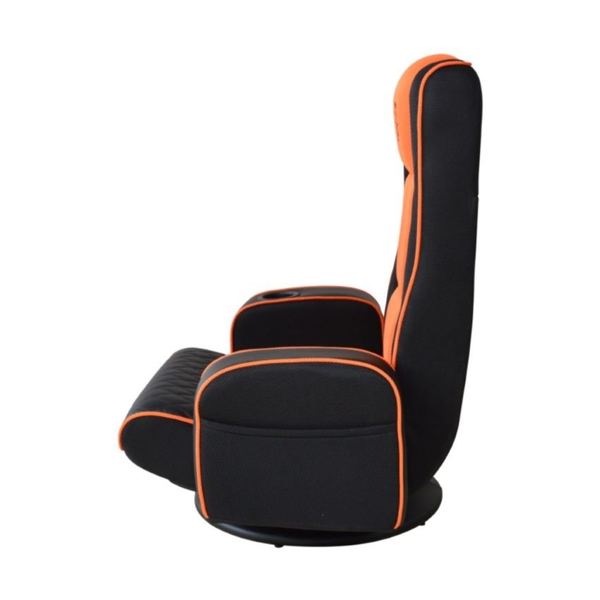 Porodo Gaming Predator Pro Gaming Seat with Armrest & Cupholder 360 Swivel - Black/Orange — image 6