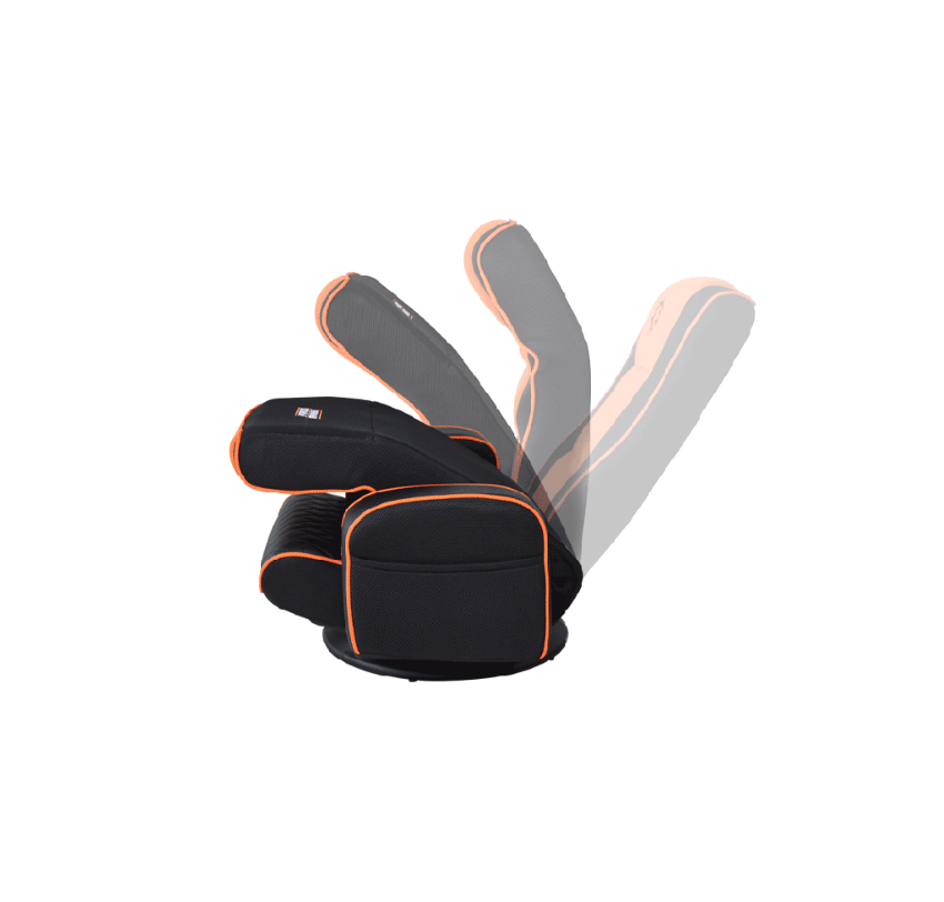 Porodo Gaming Predator Pro Gaming Seat with Armrest & Cupholder 360 Swivel - Black/Orange — image 5