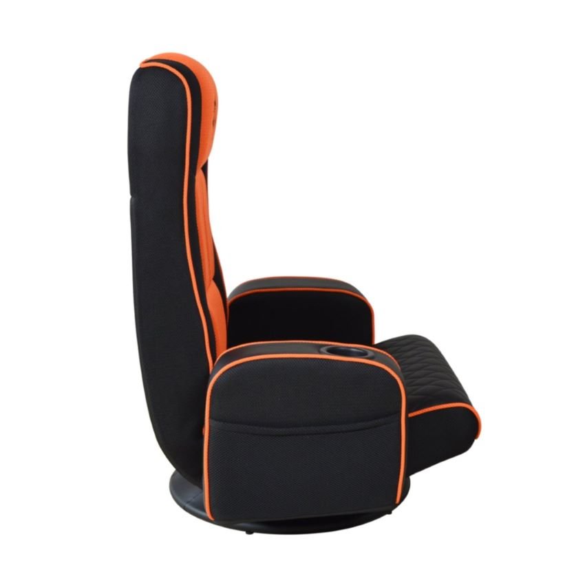 Porodo Gaming Predator Pro Gaming Seat with Armrest & Cupholder 360 Swivel - Black/Orange — image 4