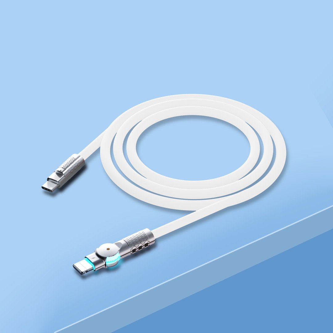 Porodo Single Head Rotating Cable PD100W, Type-C to Type-C 100W — image 2