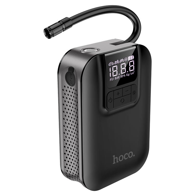 HOCO S53 Portable Smart Air Pump Mini Electric Digital Display Car Air Pump For Car - Black COD — image 2
