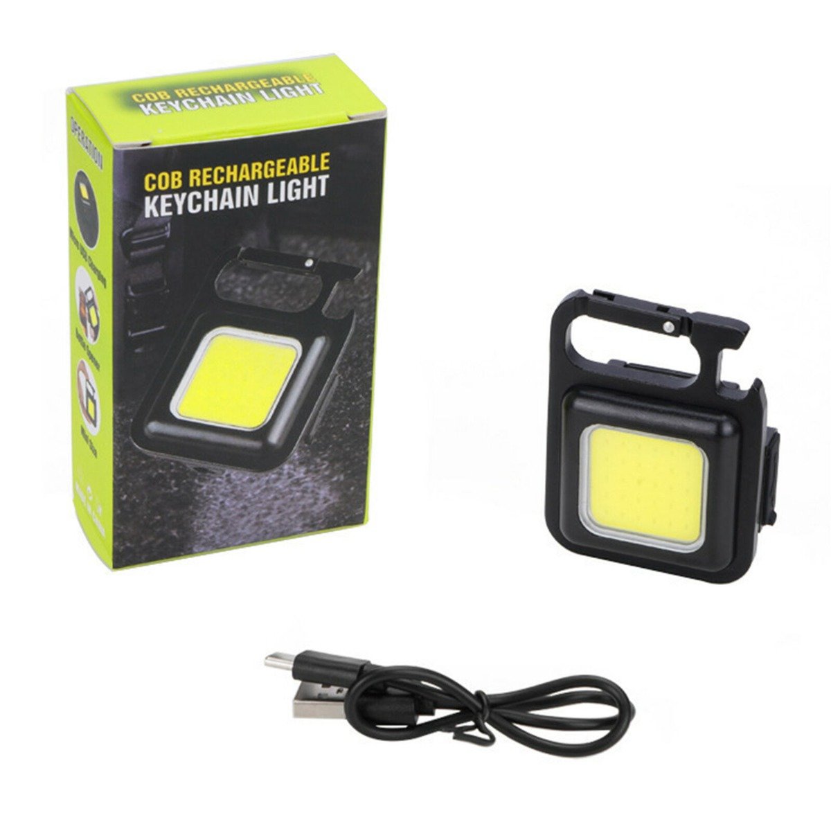 COB Rechargeable Magnetic Keychain Light 800LM Portable LED Flashlight — image 3