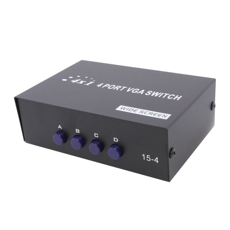4 Port VGA SVGA Monitor Sharing Switch Box 4 In 1 Out — image 1