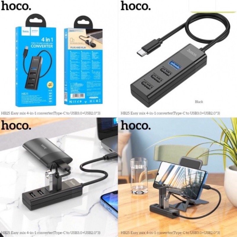 Hoco 4 in 1 Type C to USB 3.0 + USB 2.0X3 Converter — image 2