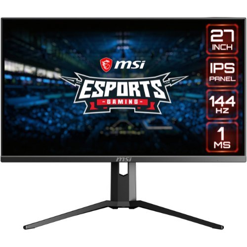 MSI Full HD Gaming RGB Non-Glare Super Narrow Bezel 1ms 1920 x 1080 144Hz Refresh Rate Adjustable Height Arm FreeSync 27” IPS Gaming Monitor (Optix MAG274R), Black — image 1