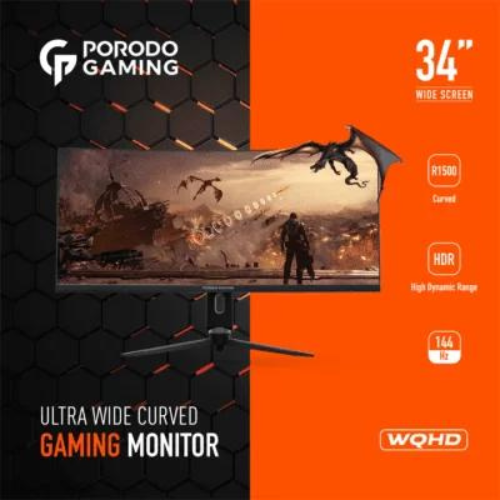 Porodo Gaming Ultra Wide Curved Monitor 34" Screen Size — image 2