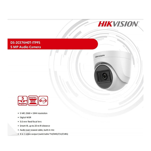 HIKVISION 2CE76H0T ITPFS 5MP Dome HD With Mic — image 2