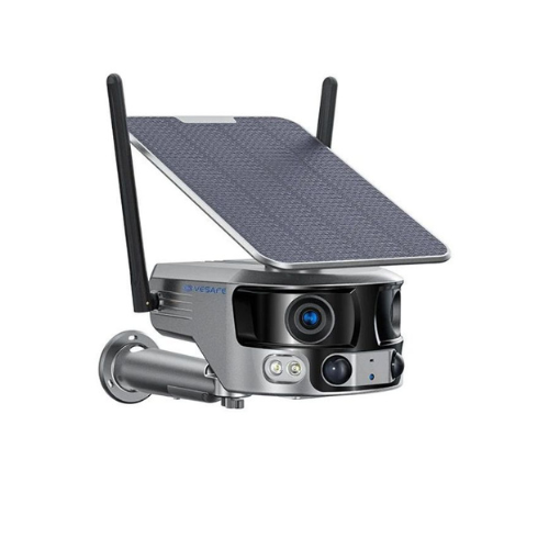 Panorama WiFi Human Tracking Multi-Image 180 Degree Wide Viewing 4G Fisheye Solar Battery Network Camera — image 1