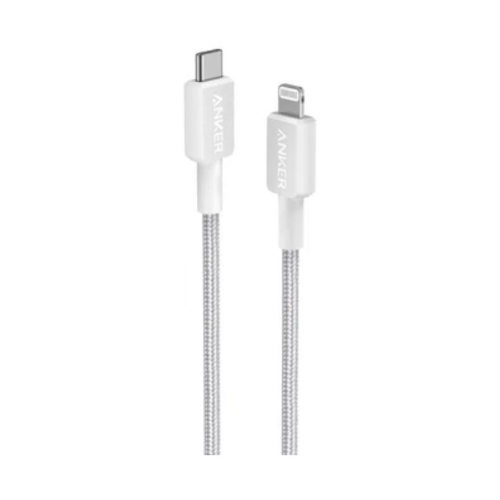 Anker 322 USB-C to Lightning Connector (3ft Braided) White A81B5H21 — image 1