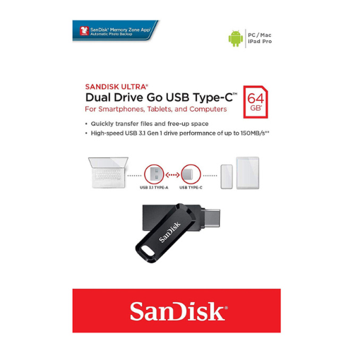 SanDisk 64GB Ultra Dual Drive Go USB Type-C Flash Drive Black SDDDC3-064G-G46 — image 2