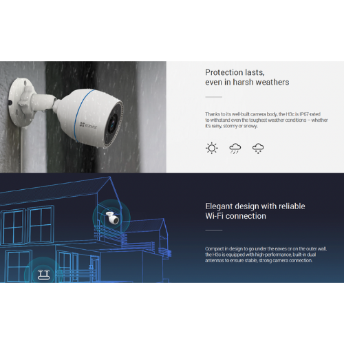 EZVIZ H3C 1080p Wi-Fi Smart Home Camera CS-H3C 2.8mm - Smart Security Camera — image 2