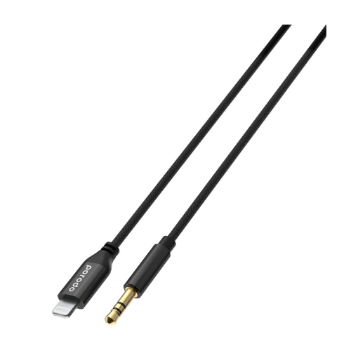 Porodo Braided Aluminum Lightning to 3.5mm AUX Cable 1.2M - Black PD-AXL 12 BK — image 2
