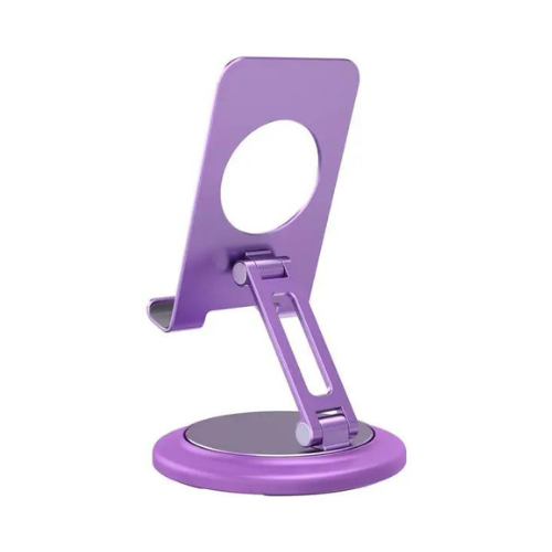 Porodo Phone Stand with Aluminum Alloy, 360° Rotation, Adjustable Angle - Purple — image 2