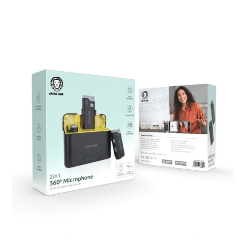 Green Lion 2 IN 1 360 Microphone USB-C Lightning - Black — image 2