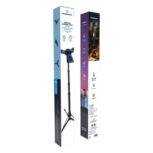 Powerology Camping Solar Foldable Tripod LED Light IPX4 3.7V 2600mAh — image 2