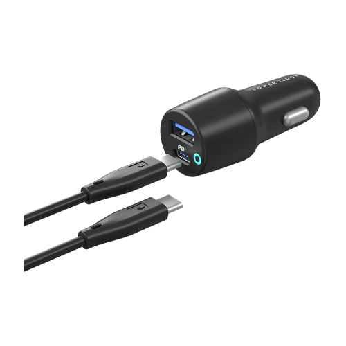 Powerology Dual Port LED Car Charger PD 20W+QC 18W — image 3