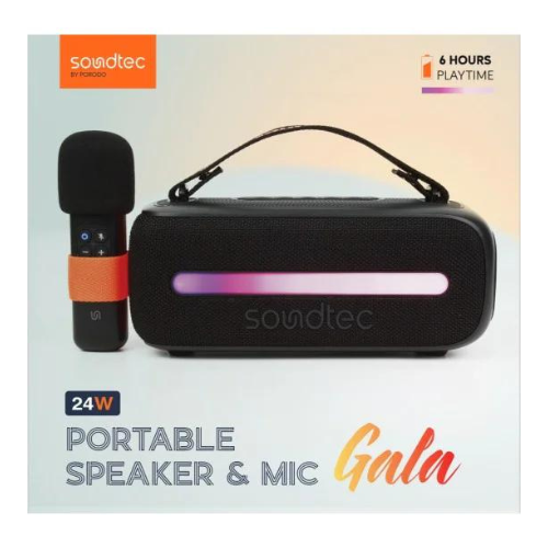 Porodo Soundtec Gala Portable Speaker and Mic Black — image 2