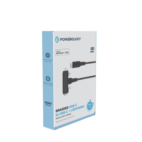 Powerology  Braided C2C Plus Lightning Cable 1.2M Black — image 2