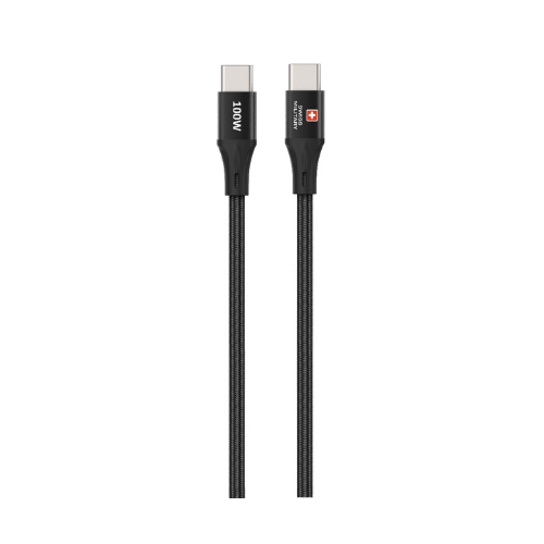 Swiss Military USB-C To USB-C Data Sync Charging Cable 1.2M 100W Black — image 2