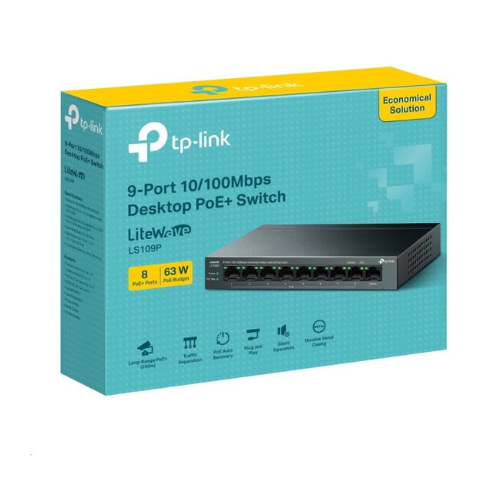 TP LINK LS109P 63W 8 PORT Poe Switch — image 2