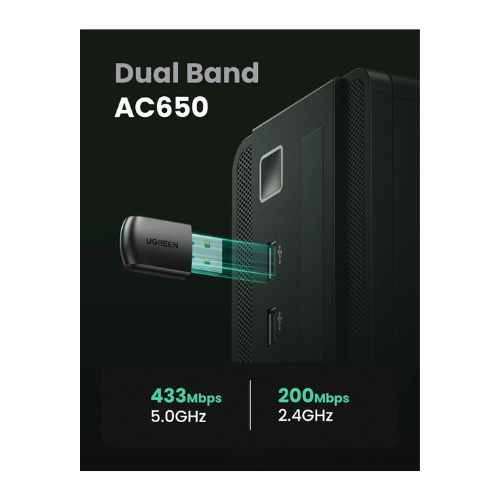 UGREEN AC650 11ac Dual-Band Wireless USB Adapter — image 3