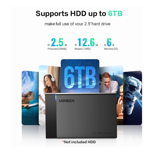 Ugreen USB 3.0 To 2.5'' SATA Hard Driver Enclosure 5Gbps — image 2