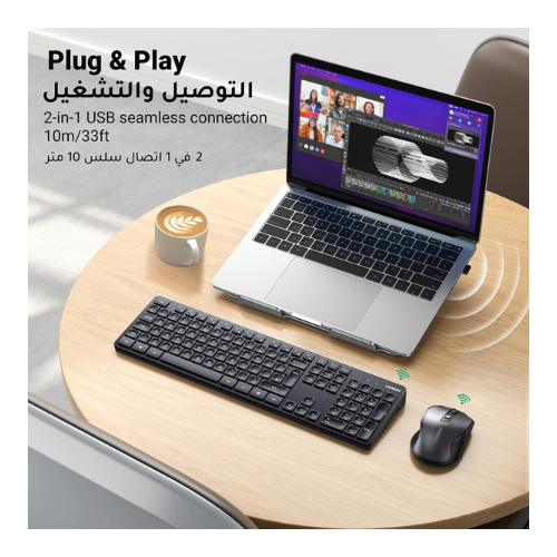 Ugreen 2.4 GHz Wireless Membrane keyboard & Ergonomic Mouse Combo — image 2