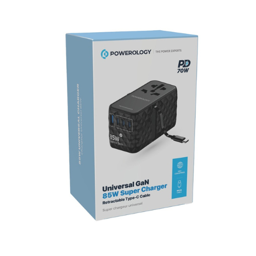 Powerology Universal GaN 85W Super Charger Retractable Type-C Cable — image 3