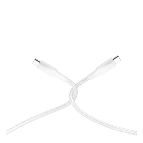Powerology Braided USB C2C Data Cable White 0.98Ft — image 2