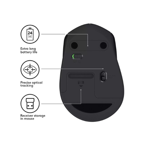 Logitech M330 Silent Wireless Mouse Black — image 3