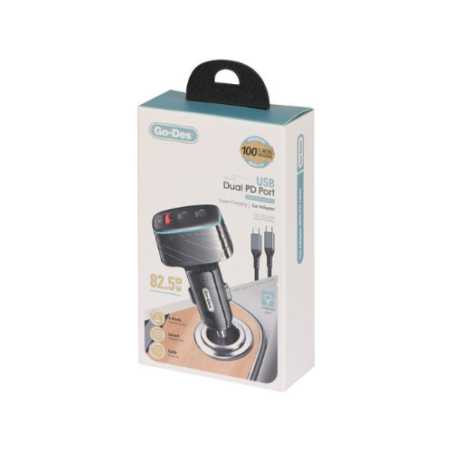 GO-DES USB Dual PD Port Super Charging Car Adapter GD-QC2033 — image 1