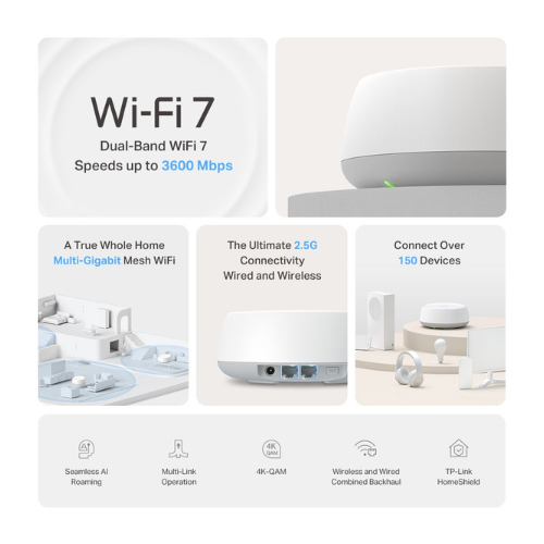 TP Link DECO BE25 WI-FI 7 BE3600 3 Pack Mesh System — image 2